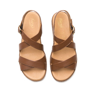 100227 TAN FLEXI CALZADO DAMA SANDALIA SANDAL