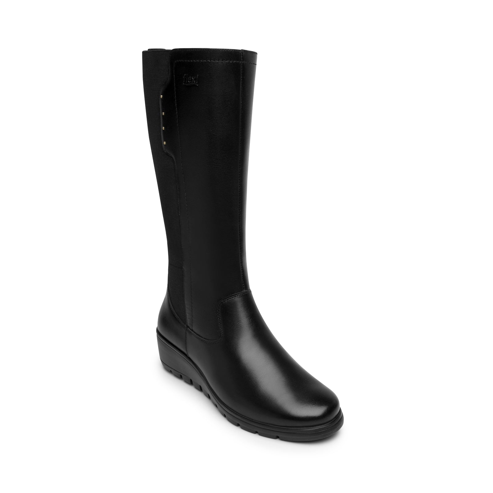 104829 NEGRO FLEXI CALZADO DAMA BOTA ALTA CAS