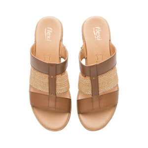 113327 TAN FLEXI CALZADO DAMA SANDALIA SANDAL