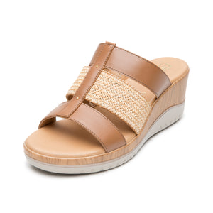 113327 TAN FLEXI CALZADO DAMA SANDALIA SANDAL