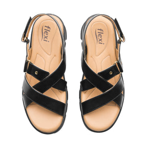 128513 NEGRO FLEXI CALZADO DAMA SANDALIA SAND