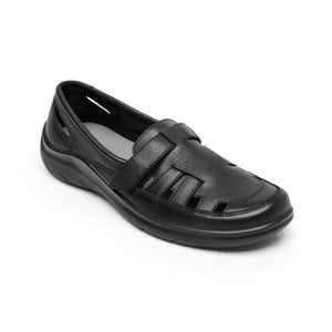 128702 NEGRO FLEXI CALZADO DAMA CHOCLO CASUAL
