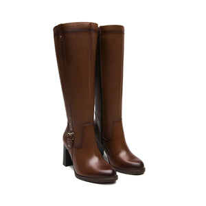 130614 DARK TAN FLEXI CALZADO DAMA BOTA ALTA