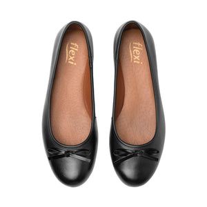 130802 NEGRO PIEL FLEXI CALZADO DAMA BALERINA