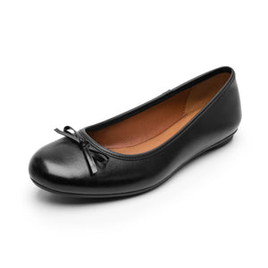 130802 NEGRO PIEL FLEXI CALZADO DAMA BALERINA