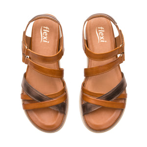 135301 TAN FLEXI CALZADO DAMA SANDALIA SANDAL