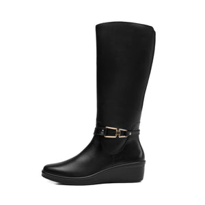 136712 NEGRO FLEXI CALZADO DAMA BOTA ALTA 22