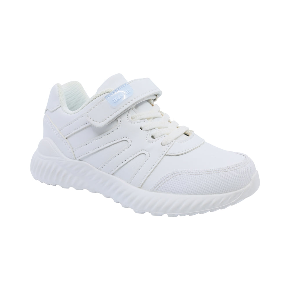 Tenis para niño color blanco con tira de contacto y agujeta 139003