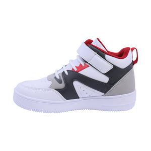 Tenis para niño color negro con detalles en rojo con agujeta y tira de contacto 139501