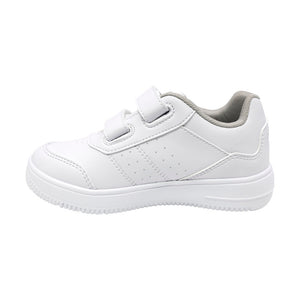 Tenis escolar para niño color blanco con doble tira de contacto 139512