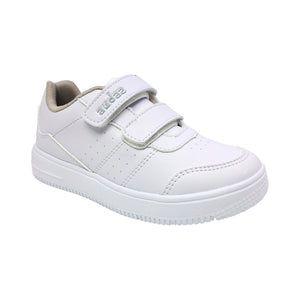Tenis escolar para niño color blanco con doble tira de contacto 139512