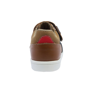 Tenis en piel para niño preescolar color miel con tira de contacto 152905