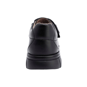 Zapato escolar shieldtech de piel para niño preescolar color negro con tira de contacto 153008