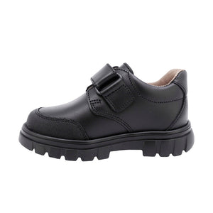 Zapato escolar shieldtech de piel para niño preescolar color negro con tira de contacto 153008