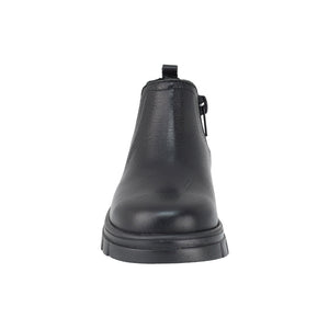 Botas de piel para niño preescolar color negro con elástico lateral 153010