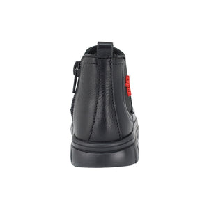 Botas de piel para niño preescolar color negro con elástico lateral 153010