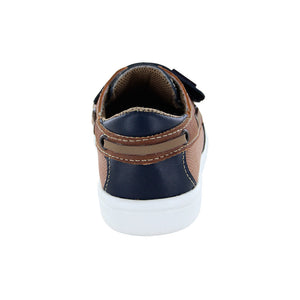 Zapato Náutico de piel para niño preescolar color azul con tira de contacto 158918
