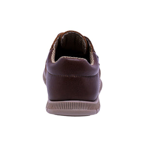 Zapato de piel para niño preescolar color café con agujeta 159302
