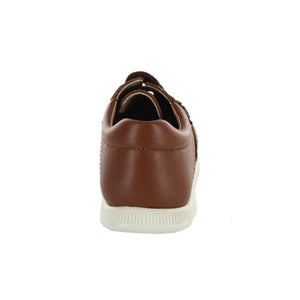 Zapato de piel para niño preescolar color café con agujeta estilo brogue 159302