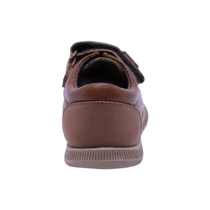 Zapatos de piel para niño preescolar color café con tira de contacto 159304