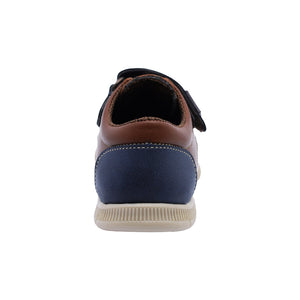 Zapato de piel para niño preescolar color café con tira de contacto 159304