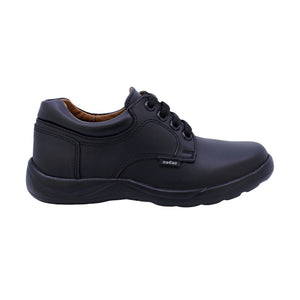 Zapato Escolar de piel para niño color negro con agujeta 163901