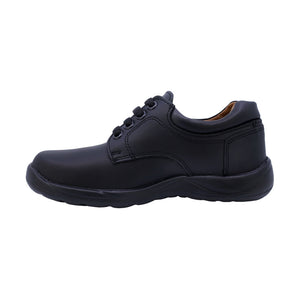 Zapato Escolar de piel para niño color negro con agujeta 163901