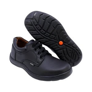 Zapato Escolar de piel para niño color negro con agujeta 163901