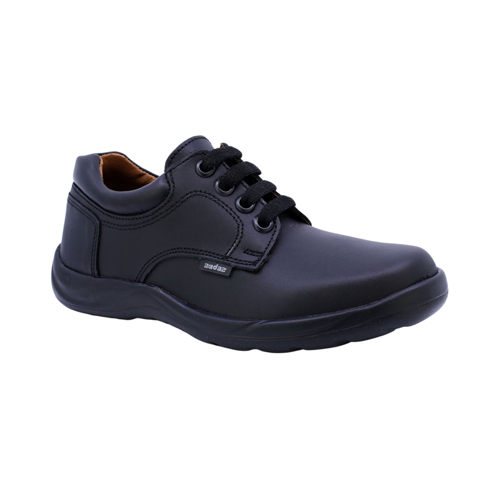 Zapato Escolar de piel para niño color negro con agujeta 163901