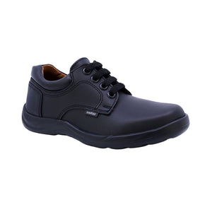 Zapato Escolar de piel para niño color negro con agujeta 163901