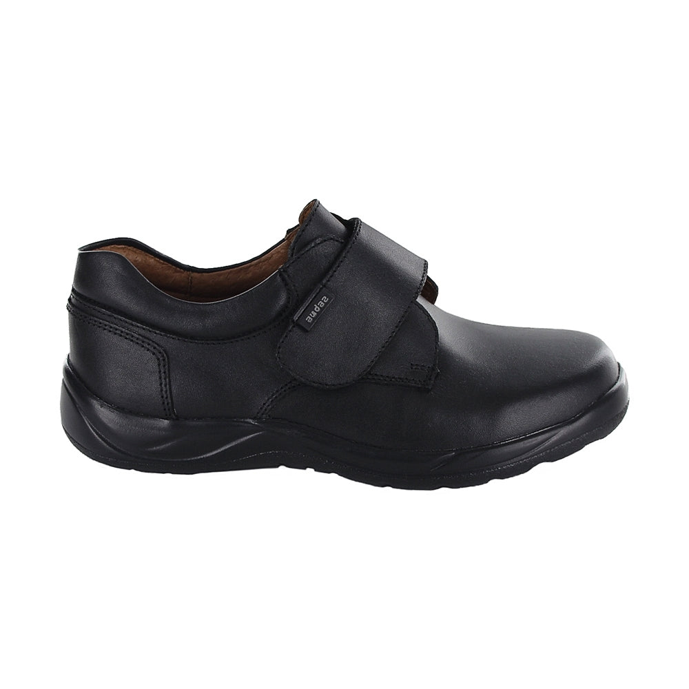 Zapato Escolar de piel para niño color negro con tira de contacto 163904
