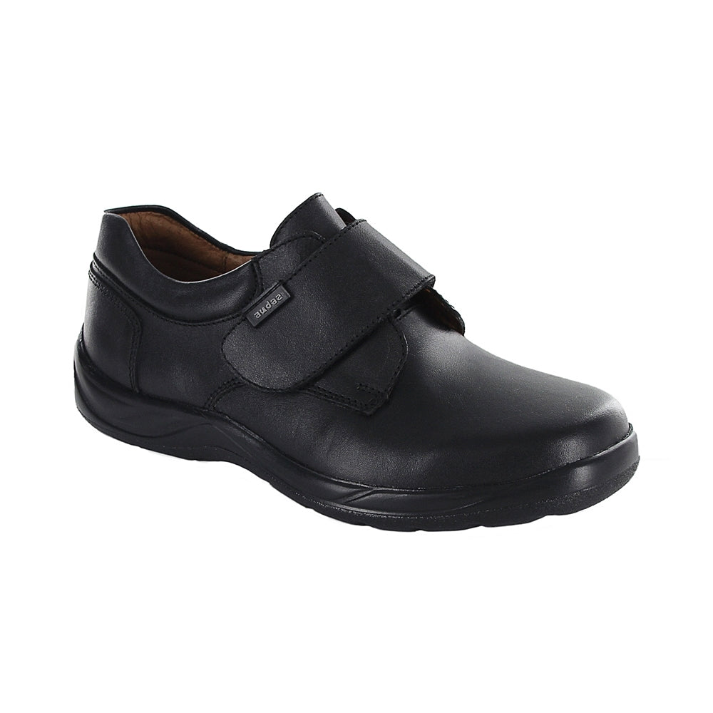 Zapato Escolar de piel para niño color negro con tira de contacto 163904