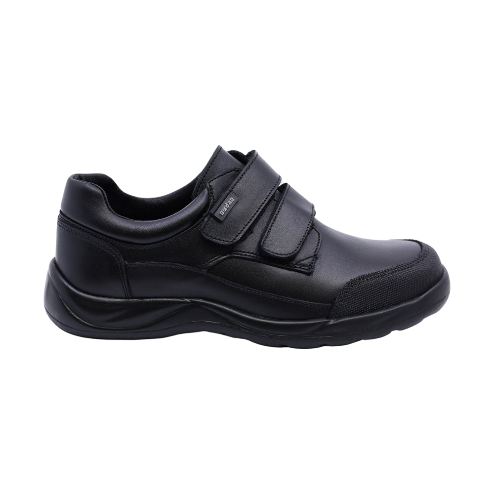 Zapato escolar shieldtech de piel para niño color negro con doble tira de contacto 163912