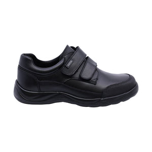 Zapato escolar shieldtech de piel para niño color negro con doble tira de contacto 163912