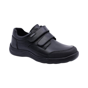 Zapato escolar shieldtech de piel para niño color negro con doble tira de contacto 163912