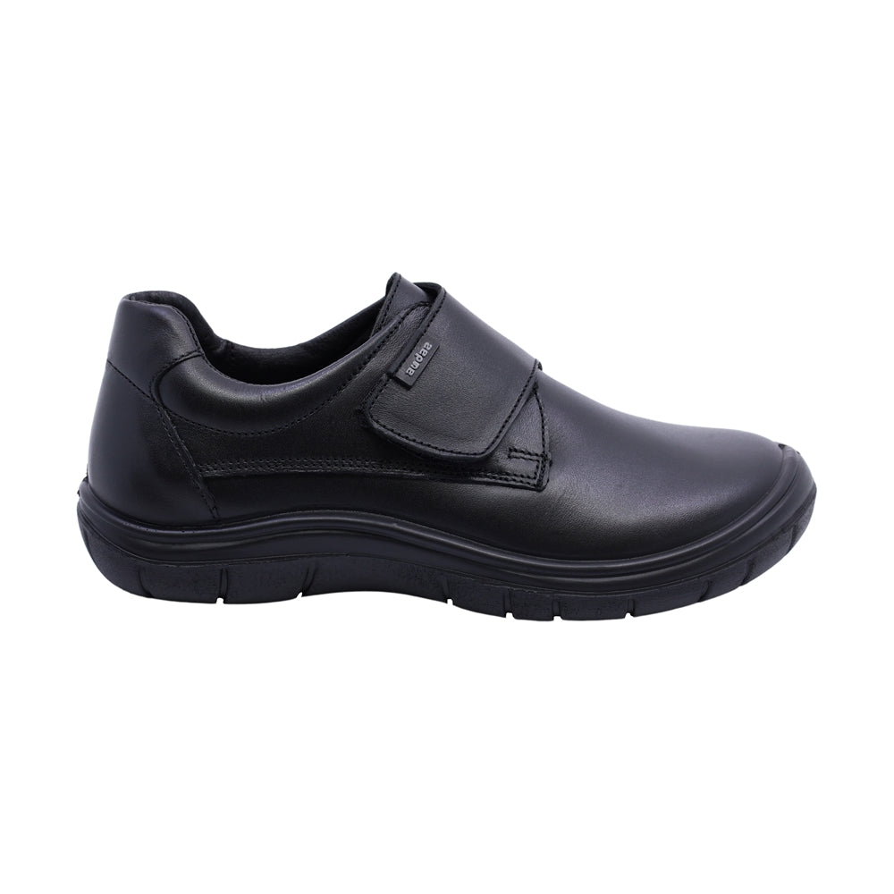 Zapato escolar fusionstep de piel para niño color negro con tira de contacto 164903