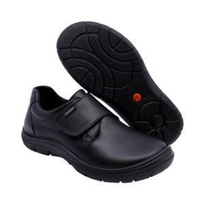 Zapato escolar fusionstep de piel para niño color negro con tira de contacto 164903