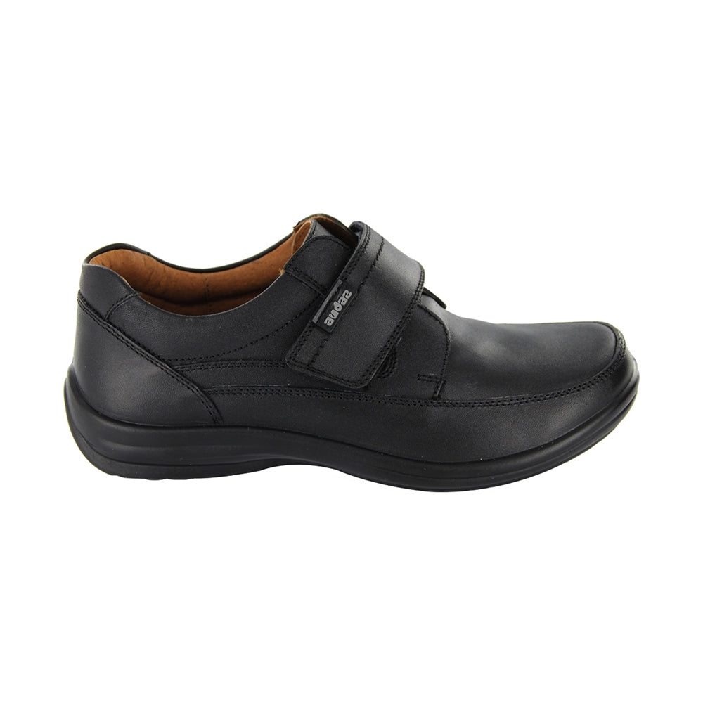 Zapato Escolar fusionstep de piel para niño color negro con tira de contacto 166402