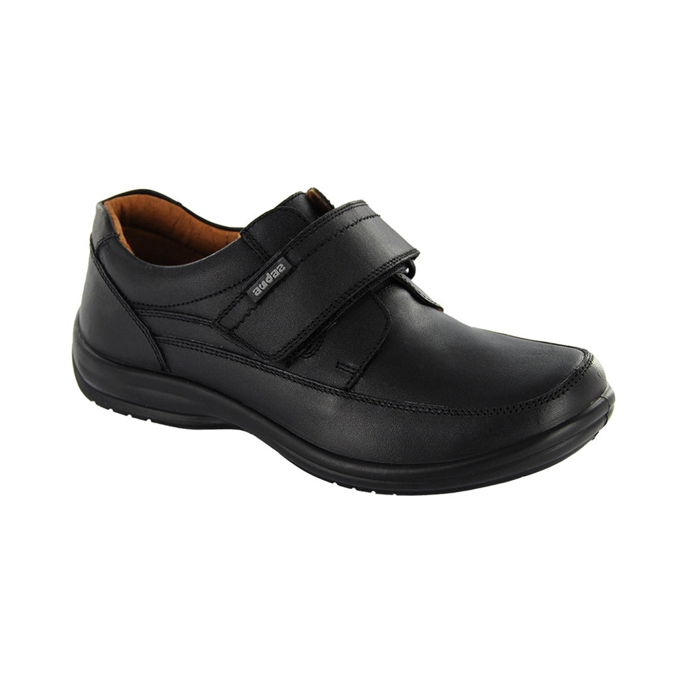 Zapato Escolar fusionstep de piel para niño color negro con tira de contacto 166402