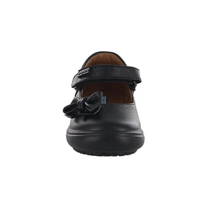 Zapato Escolar fusionstep de piel para niña preescolar color negro con moño lateral 170301