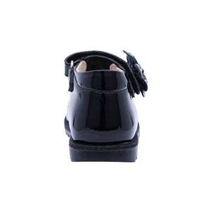 Zapato de charol para niña preescolar color negro con moño decorativo 181510