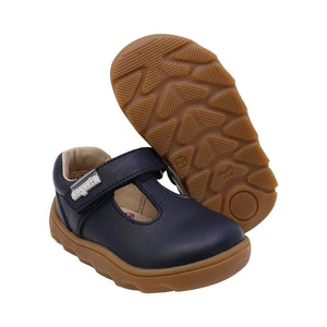 Balerinas de piel para niña preescolar color azul con tira de contacto 186700