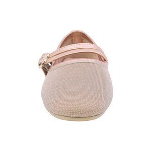 Balerinas para niña preescolar color oro con doble hebilla 188604