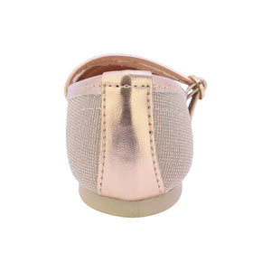 Balerinas para niña preescolar color oro con doble hebilla 188604