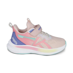 Tenis para niña color rosa con tira de contacto y agujeta elástica 203300