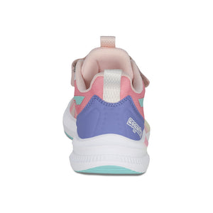 Tenis para niña color rosa con tira de contacto y agujeta elástica 203300
