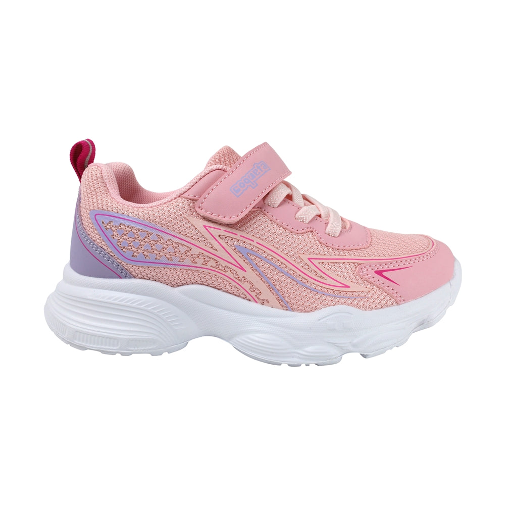 Tenis para niña color rosa con detalles en lila y agujeta 204202