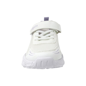 Tenis para niña color blanco con detalles en lila y agujeta 204203