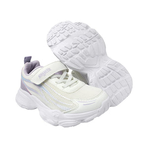 Tenis para niña color blanco con detalles en lila y agujeta 204203