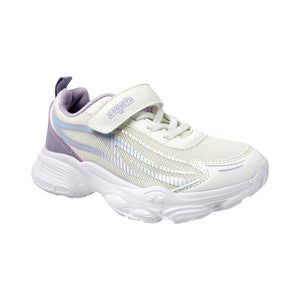 Tenis para niña color blanco con detalles en lila y agujeta 204203